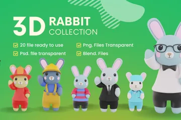 Rabbit 3D Icon Pack