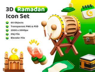 Ramadán Paquete de Illustration 3D