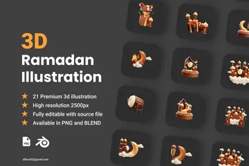 Ramadan 3D Illustration Pack