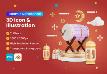 Ramadan 3D Illustration Pack