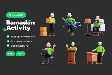 Ramadan Activity 3D Illustration Pack