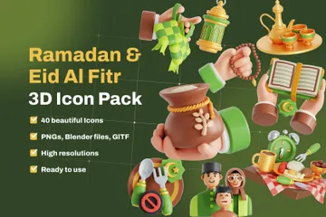 Ramadan And Eid 3D Icon Pack