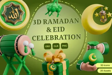 Ramadan And Eid Celebration 3D Icon Pack