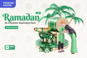 Ramadan Band 3 3D Illustration Pack