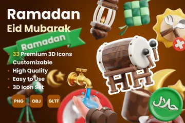 Ramadán Eid Paquete de Icon 3D