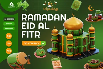 Ramadan Eid Al Fitr 3D Icon Pack