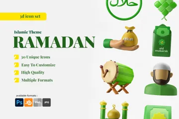 Ramadán y Eid Al Fitr Paquete de Icon 3D