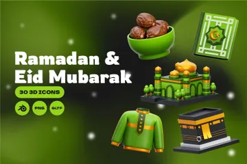 Ramadã e Eid Mubarak Pacote de Icon 3D