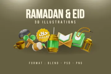 Ramadan & Eid Mubarak 3D Icon Pack