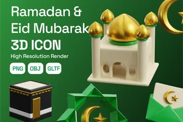 Ramadan & Eid Mubarak 3D Icon Pack