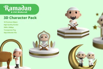 Ramadan & Eid Mubarak 3D Illustration Pack