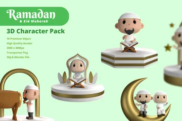 Ramadan et Aïd Moubarak Pack 3D Illustration