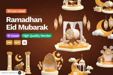 Ramadan Eid Mubarak 3D Icon Pack