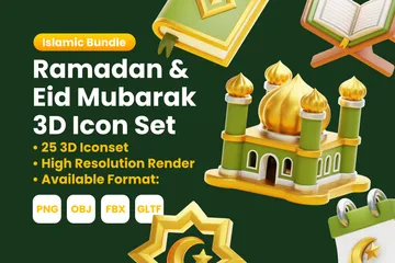 RAMADAN & EID MUBARAK Band 2 3D Icon Pack