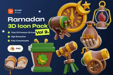 Ramadan & Eid Mubarak Band 2 3D Icon Pack