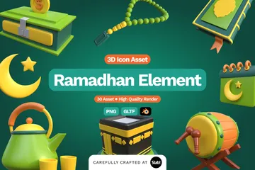 Ramadan Element 3D Icon Pack