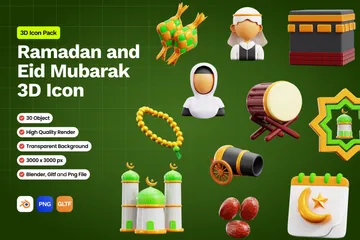 Ramadan et Aïd Moubarak Pack 3D Icon