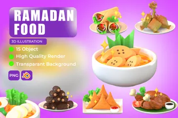 ラマダンの食べ物 3D Iconパック
