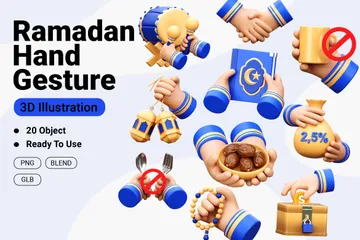 Ramadan Hand Gesture 3D Icon Pack