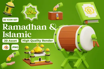 Ramadan und Islam 3D Icon Pack