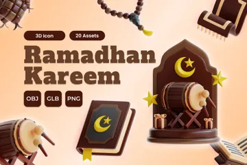 Ramadán Kareem Paquete de Icon 3D