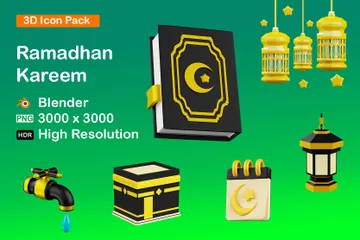 Ramadán Kareem Paquete de Icon 3D