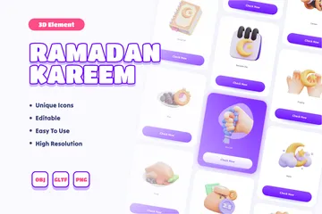 Ramadán Kareem Paquete de Icon 3D