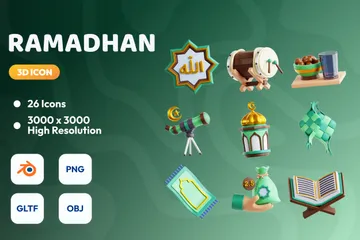 Ramadán Kareem 3D Icon Pack