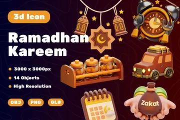 Ramadán Kareem Paquete de Icon 3D