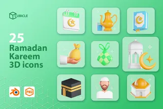 Ramadan Kareem 3D Icons