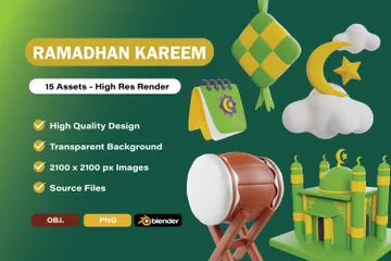 Ramadan Kareem 3D Icon Pack