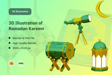 Ramadan Kareem 3D Illustration Pack