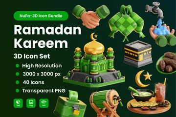 Ramadán Kareem V2 Paquete de Icon 3D