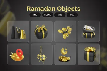 Ramadan Objects 3D Icon Pack