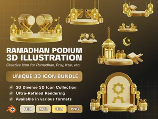 Podio de Ramadán Paquete de Icon 3D