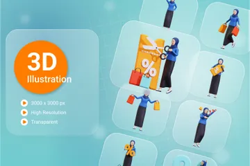 Rabais Ramadan Pack 3D Illustration