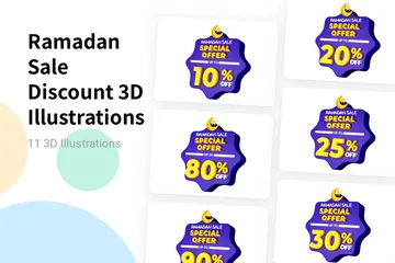 Ramadan Sale Discount 3D Illustration Pack