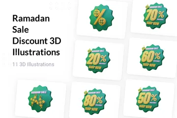 Ramadan Sale Discount 3D Illustration Pack