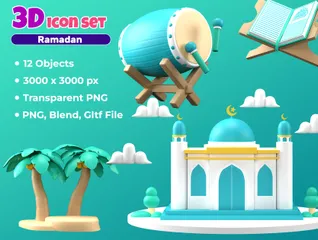 Ramadan und Eid Mubarak 3D Icon Pack