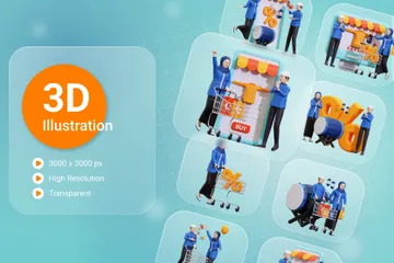 Ramadan-Verkauf 3D Illustration Pack