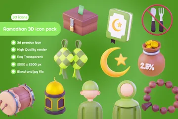 Ramadhan 3D Icon Pack