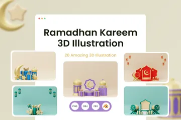Ramadan Kareem 3D Illustration Pack