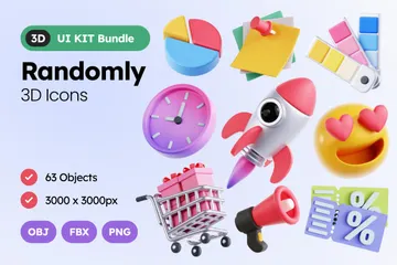 무작위로 3D 일러스트레이션 Pack