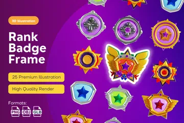 Rank Badge Frame 3D Icon Pack