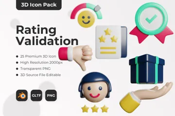 Rating Validation 3D Icon Pack