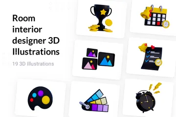 Raum-Innenarchitekt 3D Illustration Pack