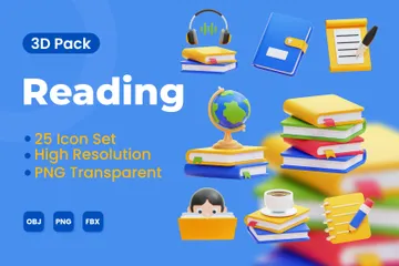 READING 3D Icon Pack