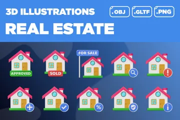 Real Estate 3D Icon Pack