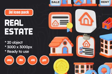 Real Estate 3D Icon Pack