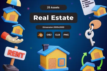 Real Estate 3D Icon Pack